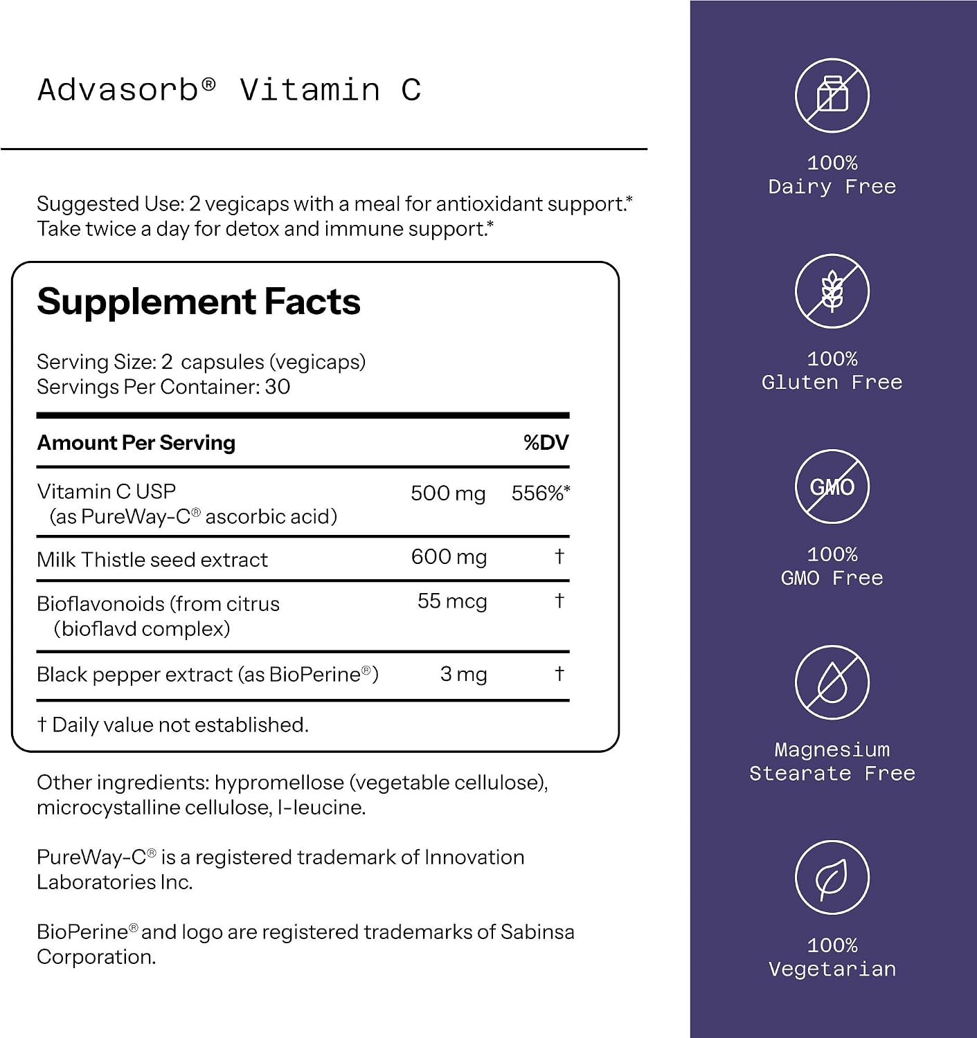 Quality of Life – Advasorb® Vitamin C Supplement – 60 Vegicaps - görsel 2