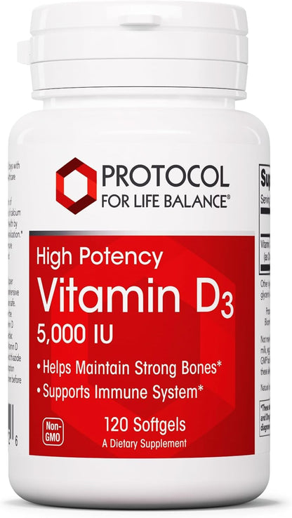 Protocol for Life Balance Vitamin D3 5,000 IU – 120 Softgels