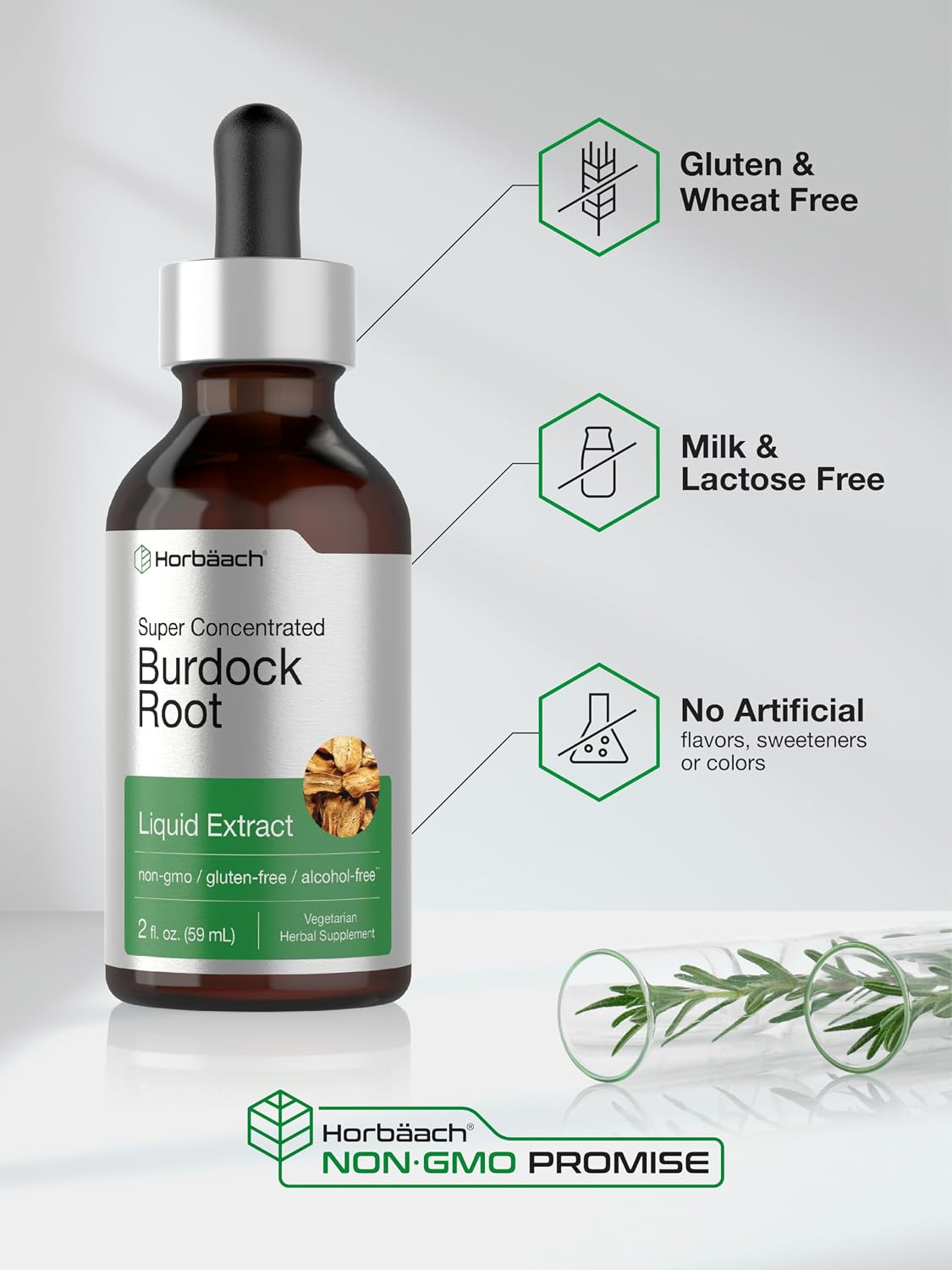 Horbäach Burdock Root Tincture | Super Concentrated Herbal Extract | 2 fl oz - görsel 5