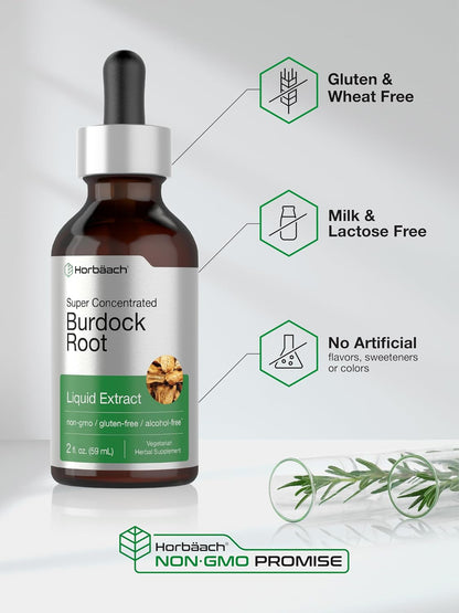 Horbäach Burdock Root Tincture | Super Concentrated Herbal Extract | 2 fl oz
