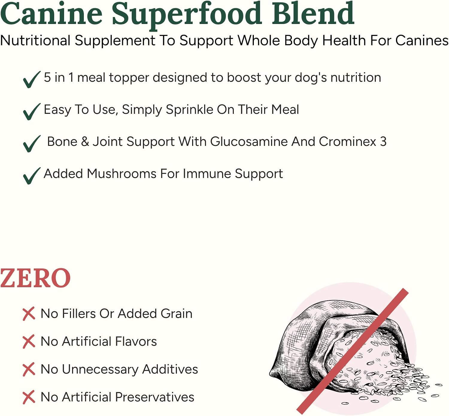 360 Pet Nutrition Canine Superfood Boost – All Life Stage Dog Meal Topper & Supplement, Supports Joint, Digestive & Immune Health, 30 Servings, Beef Flavour - görsel 4