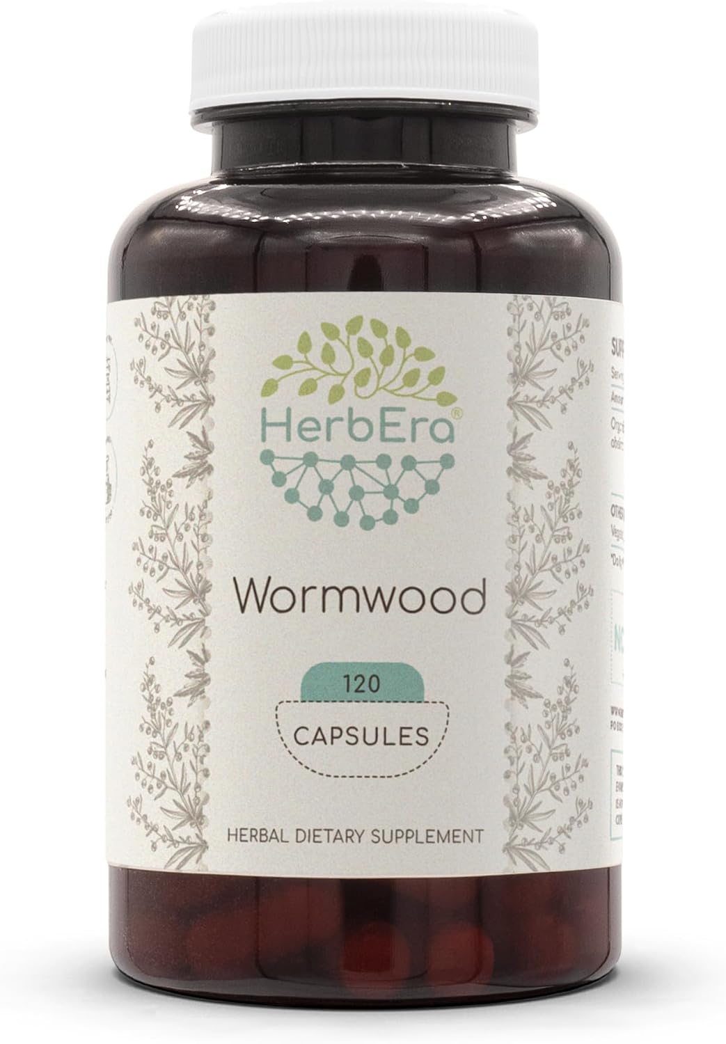 HerbEra Wormwood 120 Capsules, 400 mg - Dried Herb Supplement - görsel 1