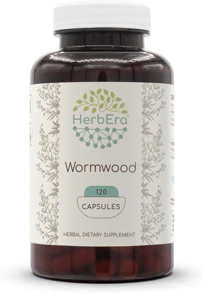 HerbEra Wormwood 120 Capsules, 400 mg - Dried Herb Supplement