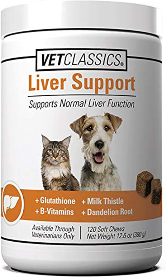 Vet Classics Liver Support Pet Health Supplement for Dogs and Cats – 120 Soft Chews