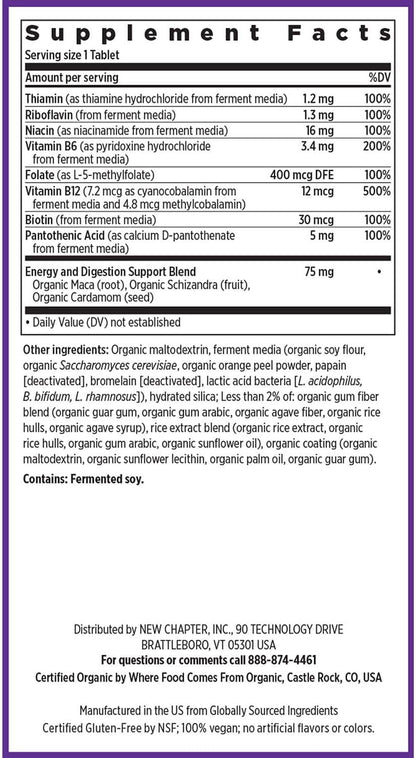 New Chapter Vitamin B Complex - Fermented B Vitamins with Organic Herbs, 90 Tablets