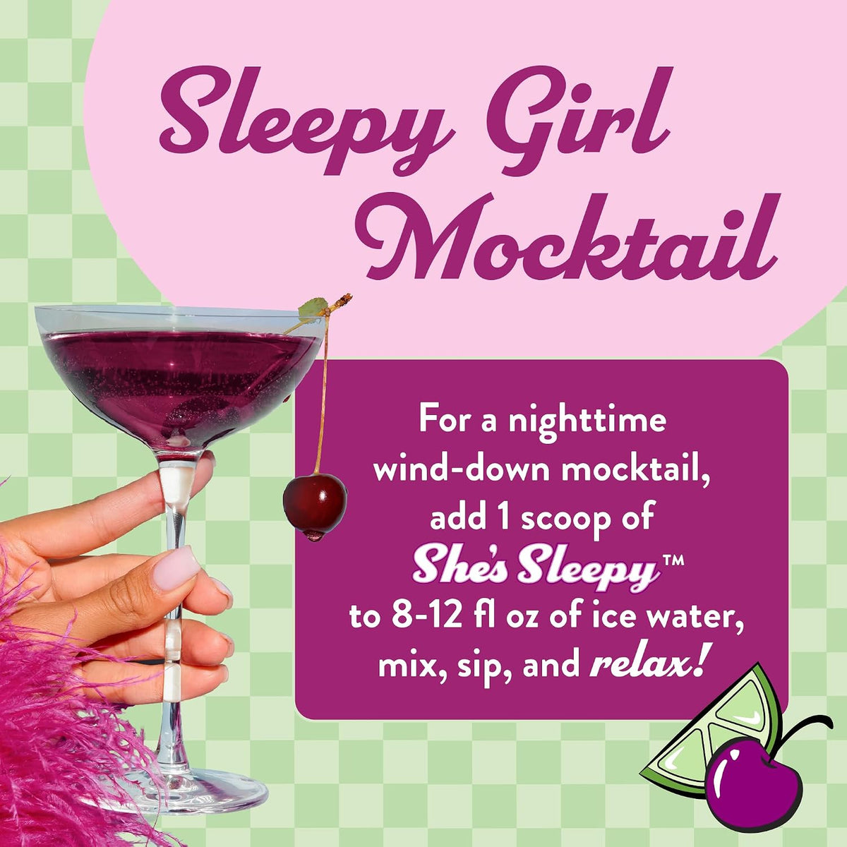 Legendairy Milk She’s Sleepy™ – Cherry Limeade – Nightly Sleep Aid, Sugar-Free Drink Mix with Magnesium Glycinate & Ashwagandha – Relaxation & Restful Sleep - görsel 6