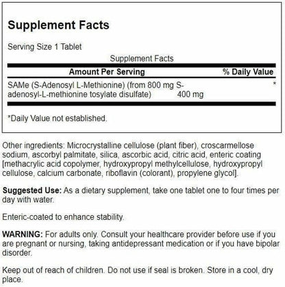 Swanson Ultra High Potency SAM-e 400 mg, 30 Tablets