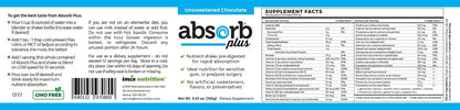 Absorb Plus Isolate Protein - Nutritional Supplement for Gentle Digestion, Extra Nutritional Support, Non-GMO, Gluten-Free, Lactose-Free, Casein-Free (100 g, Unsweetened Chocolate)