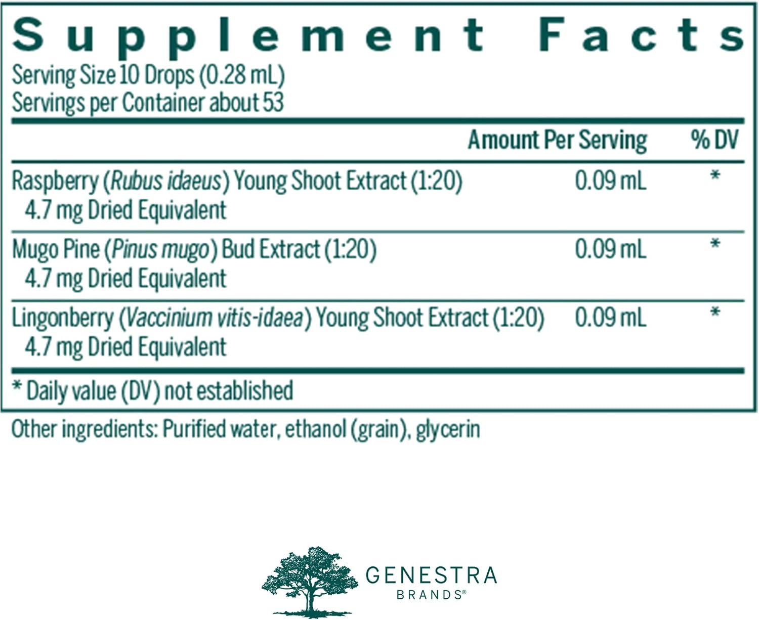 Genestra Brands Meno-gen | Raspberry, Mugo Pine, and Lingonberry Herbal Supplement | 15 ml - görsel 2