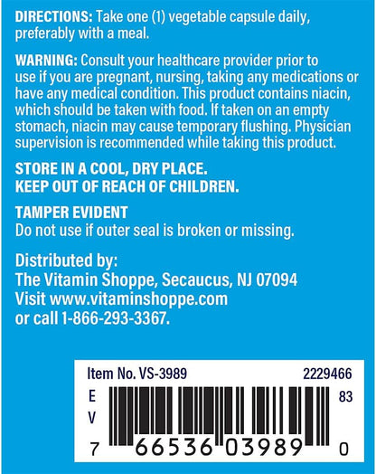 The Vitamin Shoppe Niacin Cholesterol Support 500, 100 Vegetable Capsules