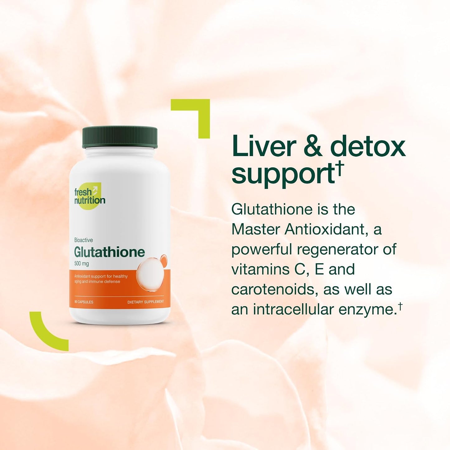 Fresh Nutrition Glutathione Supplement Capsules - DNA Verified Reduced Glutathione - Vegan, Non-GMO, Gluten & Soya-free - görsel 5