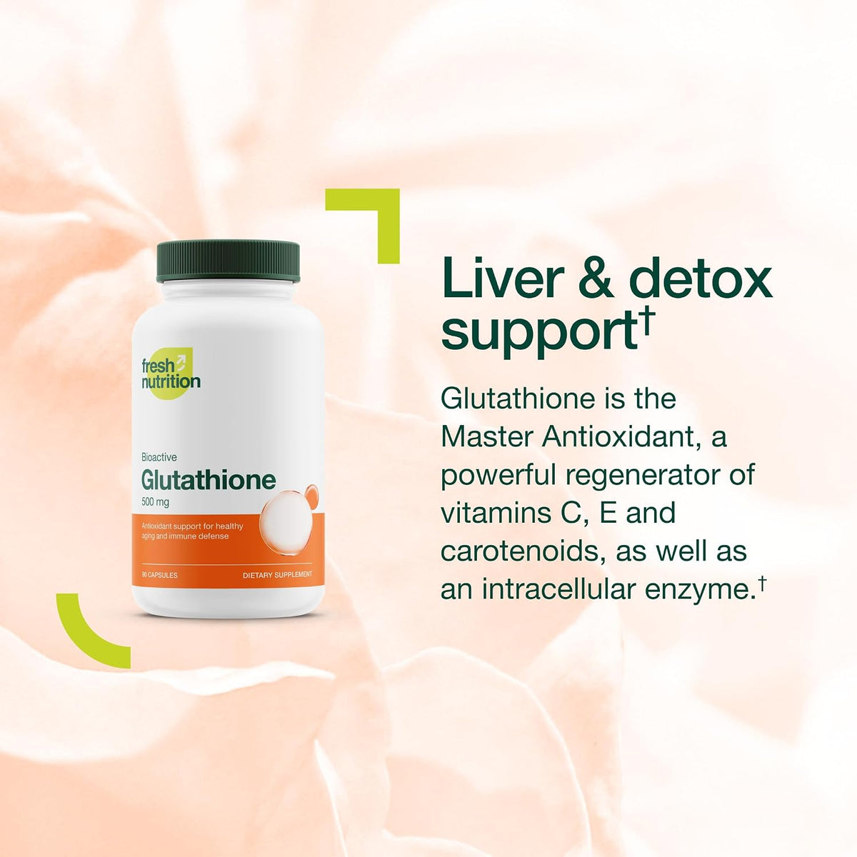 Fresh Nutrition Glutathione Supplement Capsules - DNA Verified Reduced Glutathione - Vegan, Non-GMO, Gluten & Soya-free - görsel 5