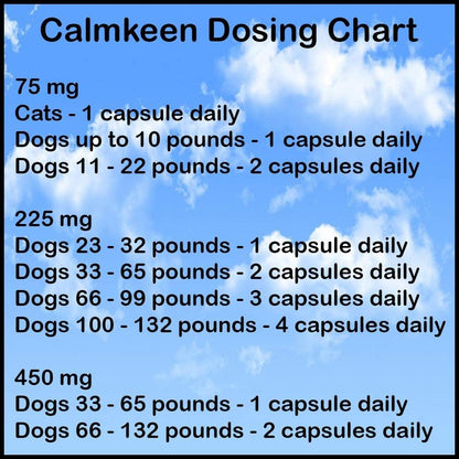 Calmkeen 225 mg 60 Capsules Nutritional Supplement for Medium Dogs 10 kg and Up (Formerly Calmkene)