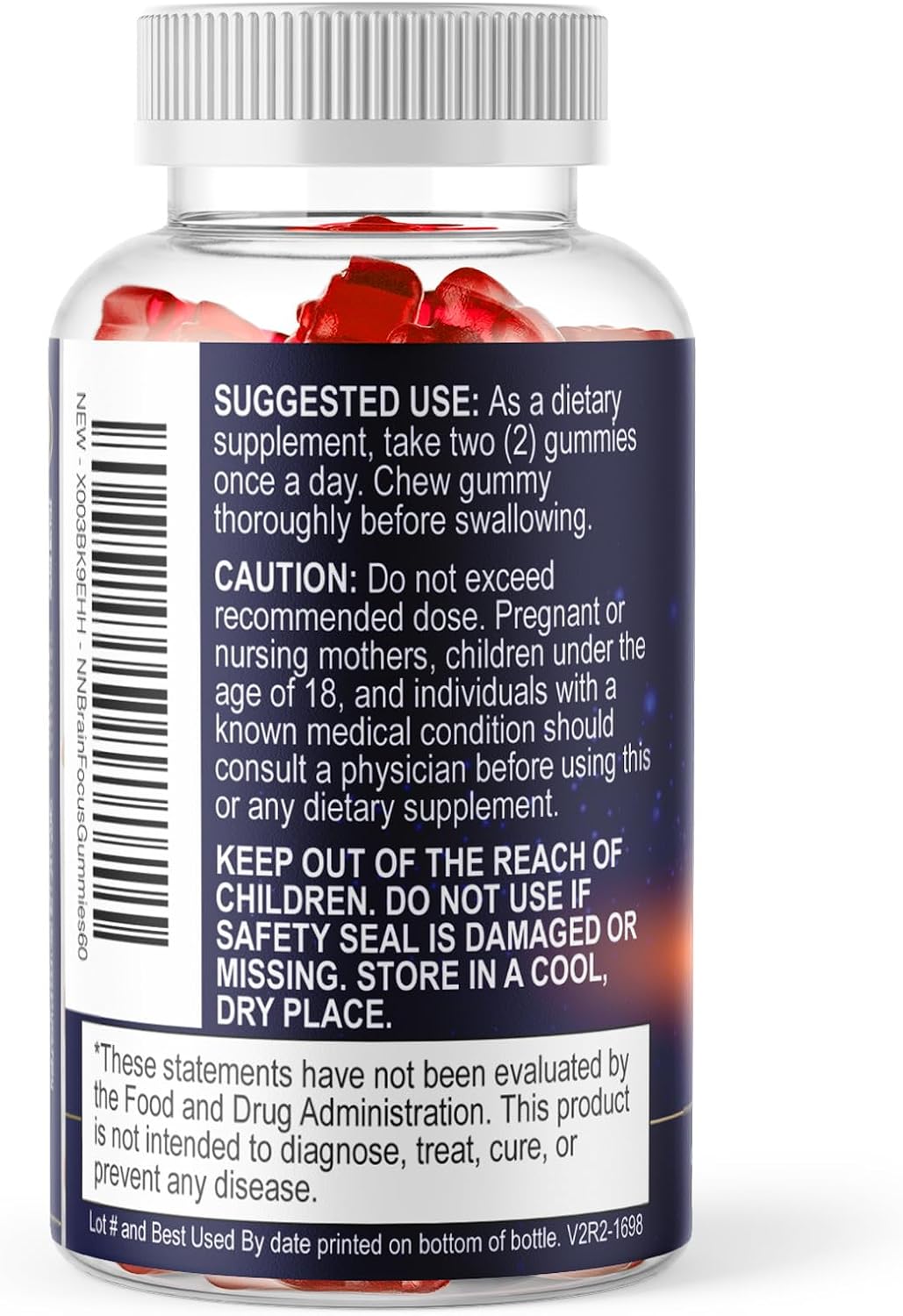 Nature's Nutrition Brain Supplement with Phosphatidylserine – Memory and Focus Gummies, 60 Count - görsel 8