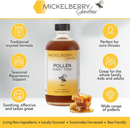 Mickelberry Gardens Pollen Honey Tonic 4oz (118ml) 2 Pack Respiratory Support