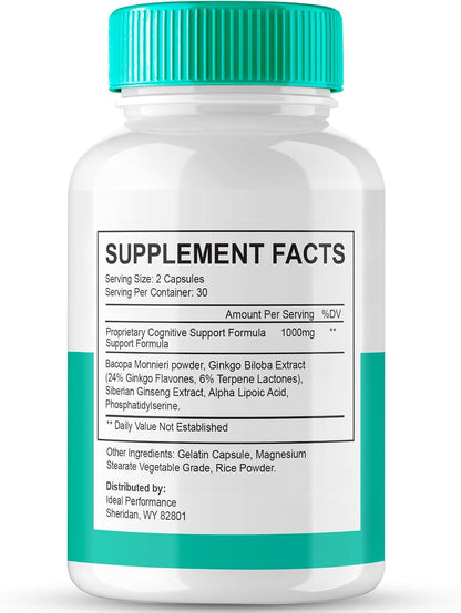Neuro Defender Brain Supplements for Memory and Focus – Advanced Formula Nootropic Capsules (5 Pack)