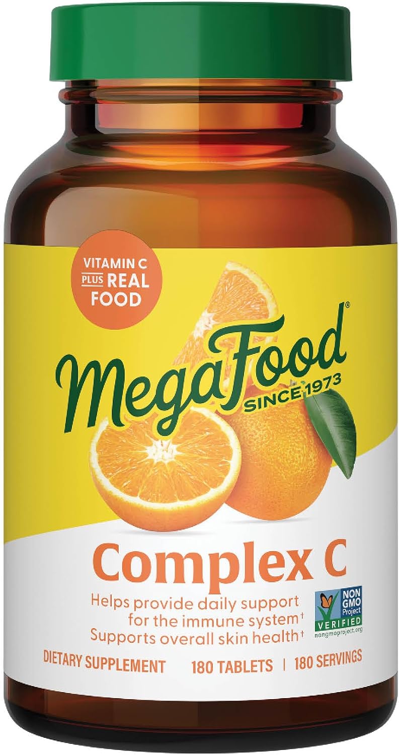 MegaFood Complex C: Vegan Vitamin C Supplement with Real Food, 180 Tablets - görsel 1