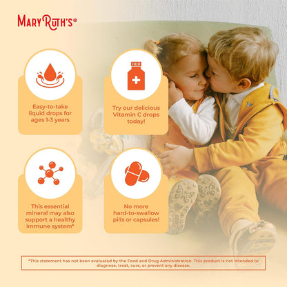 MaryRuth's Organic Toddler Vitamin C Drops - Sugar-Free, Immune Support, 15 mg, 30 Servings