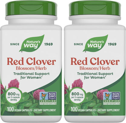 Nature's Way Red Clover Blossom Herb - Traditional Women's Health Support - 100 Vegan Capsules