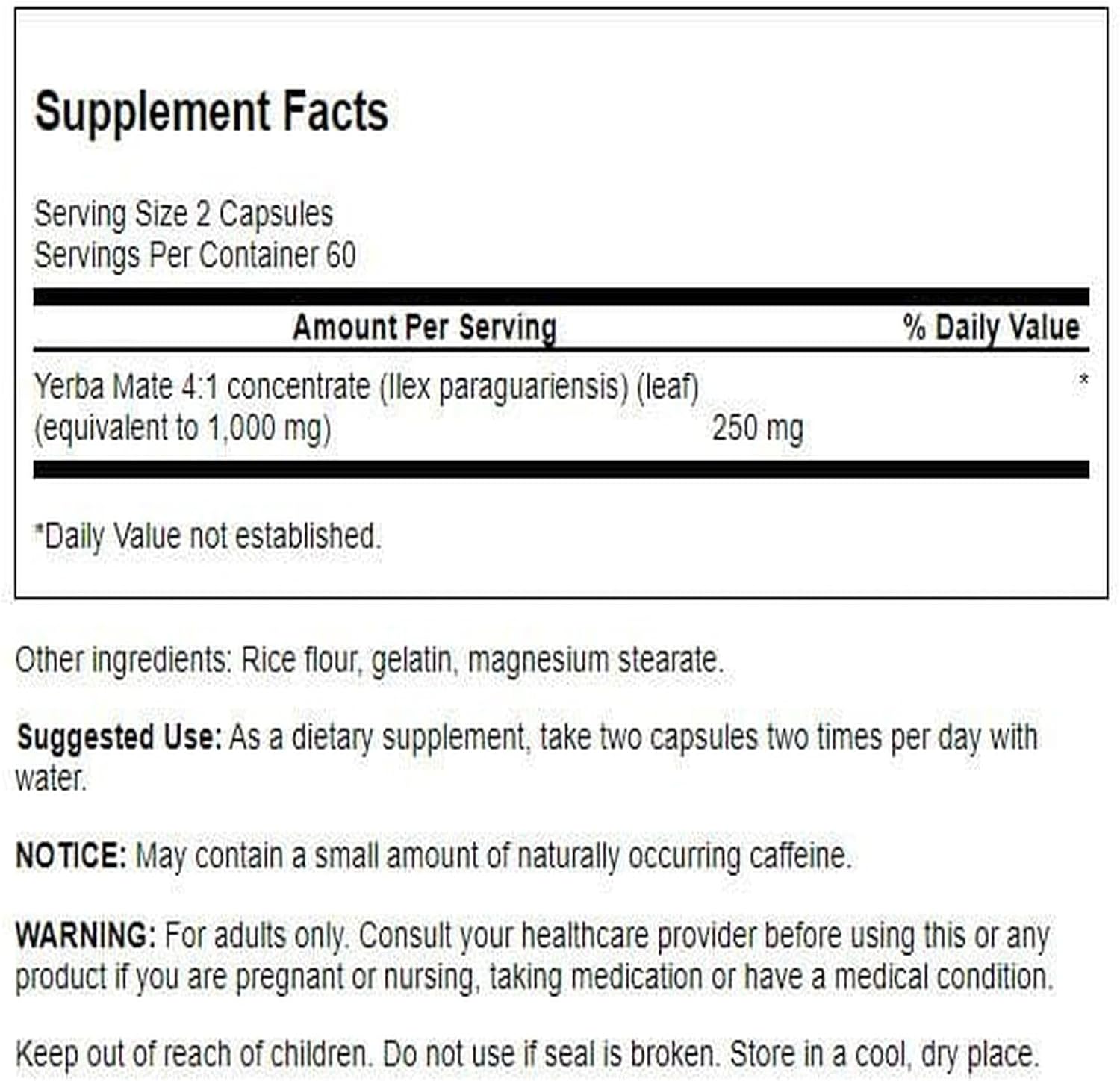 Swanson Yerba Mate (4:1) Energy & Vitality Support – 125 mg, 120 Capsules - görsel 2