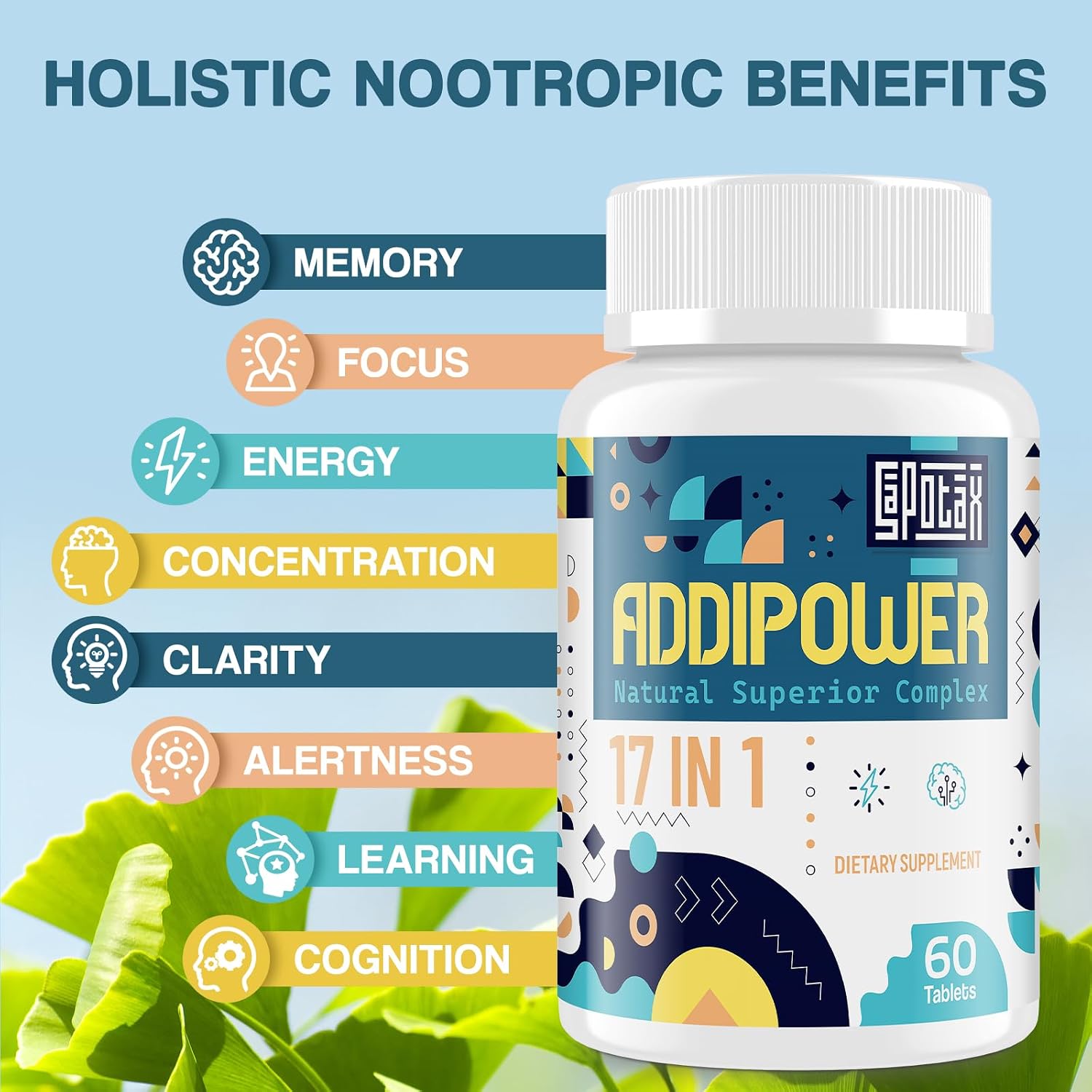 17-in-1 Brain Supplement for Memory and Focus - Nootropic with Herbal Extracts, Vitamins & Amino Acids - görsel 4