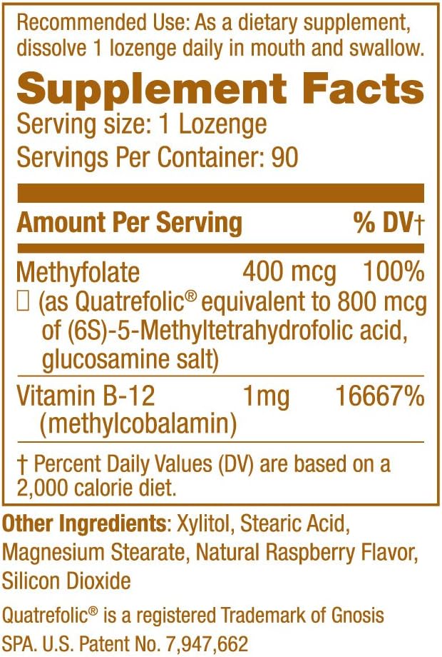 Arches Tinnitus B12 Formula – Methylfolate 400 mcg, Methylcobalamin 1000 mcg, 90 Lozenges - görsel 2