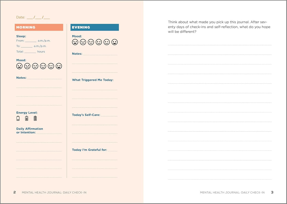 Mental Health Journal: Daily Check-In: 70 Days of Reflection Space to Track Your Moods, Intentions and Wellbeing - görsel 7