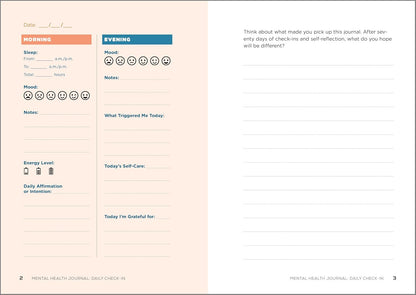 Mental Health Journal: Daily Check-In: 70 Days of Reflection Space to Track Your Moods, Intentions and Wellbeing