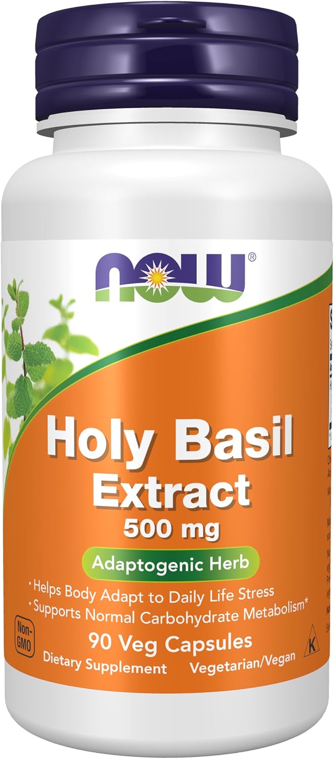 NOW Foods Holy Basil Extract 500 mg, 90 Veg Capsules - görsel 1