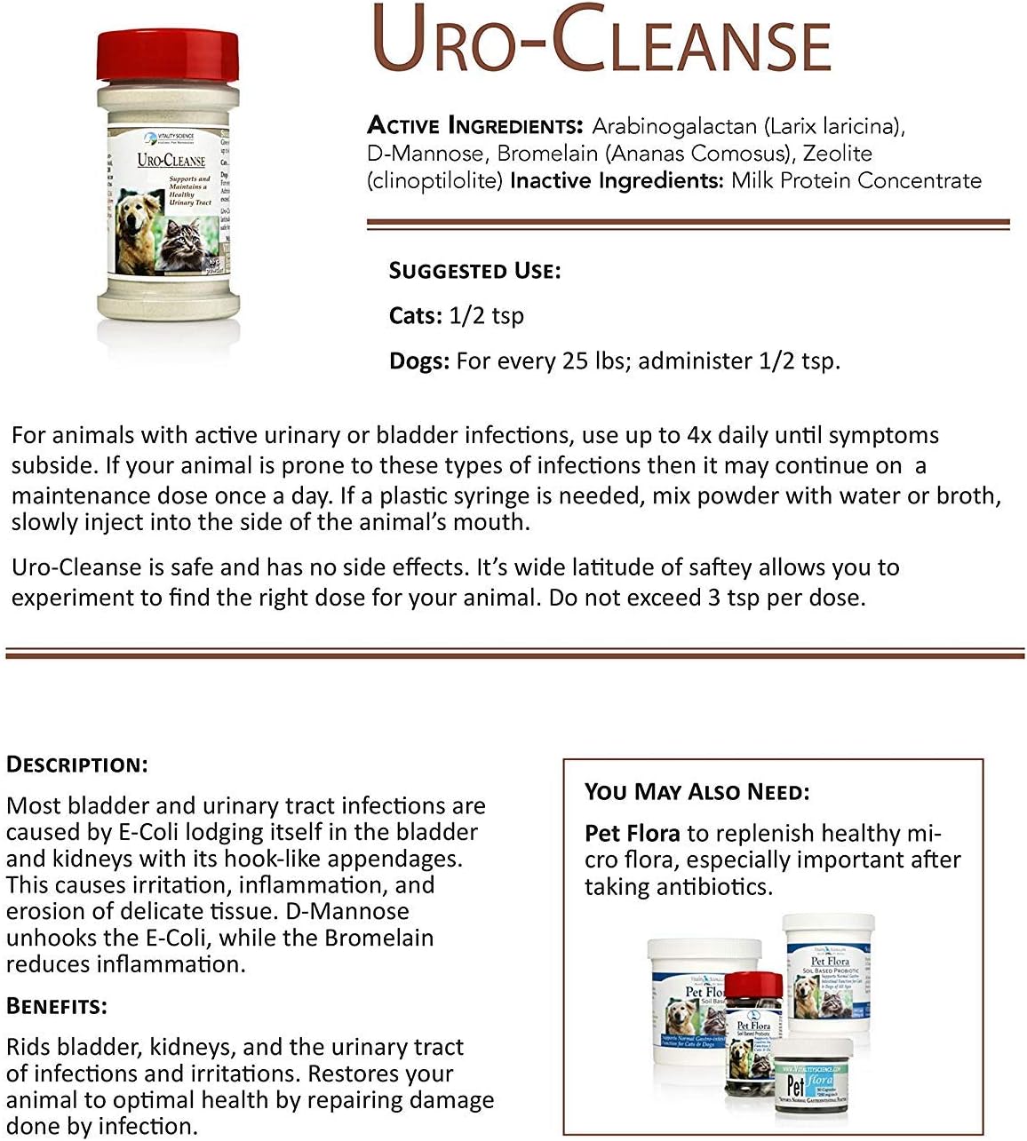 Vitality Science URO-Cleanse for Dogs - D-Mannose Urinary Tract Support - görsel 5