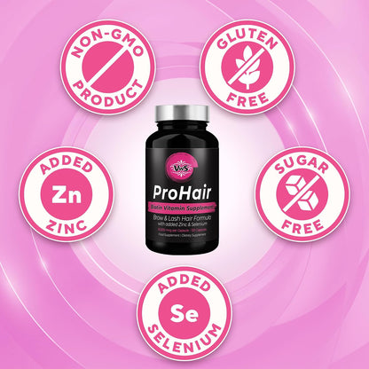 VWS Biotin 10,000 mcg with Zinc & Selenium – Vegan Capsules for Hair, Skin & Nails