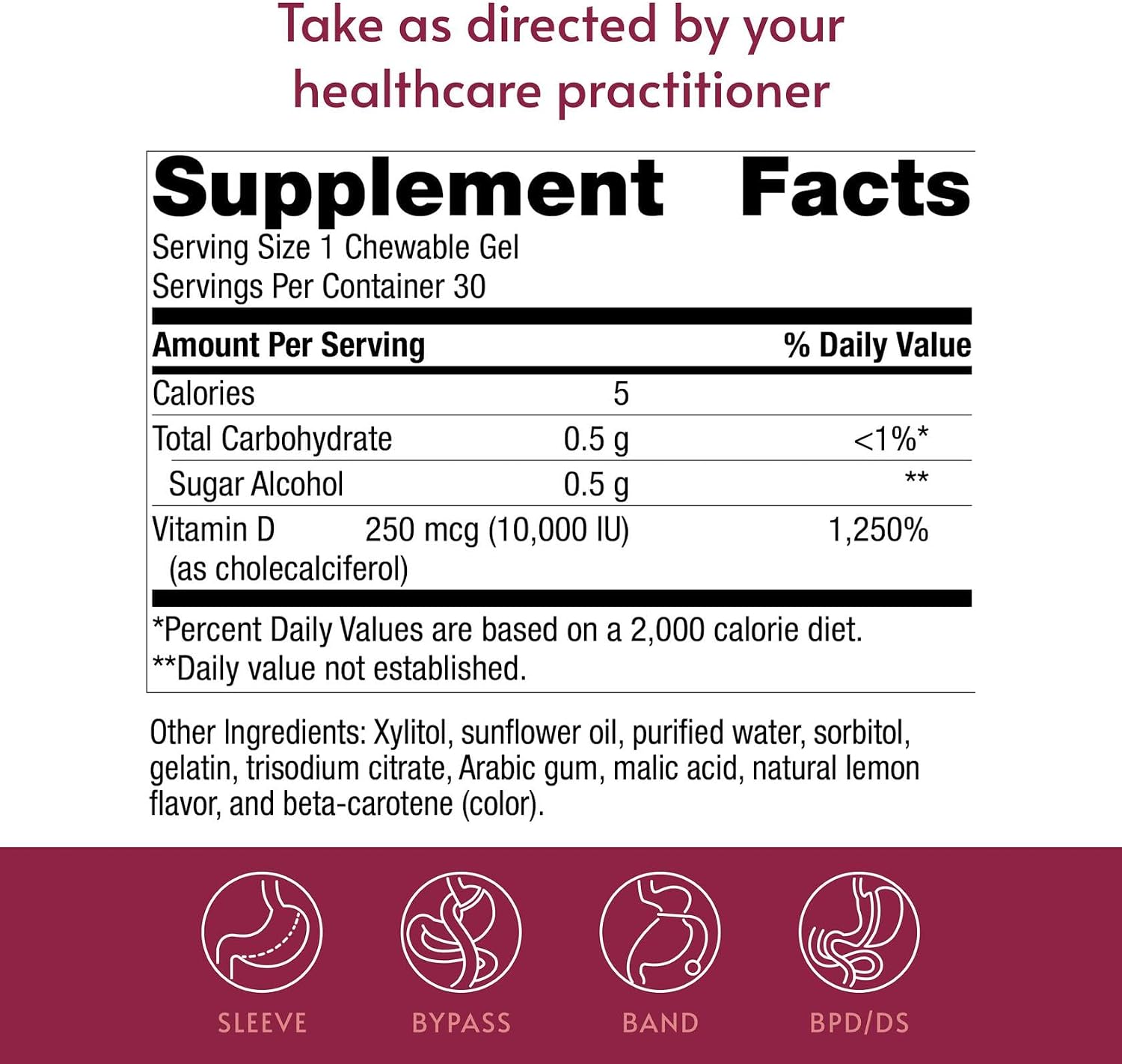 Bariatric Advantage Vitamin D3 Chewable Gels, 10,000 IU – Bone Health Support for Bariatric Patients – Natural Lemon Flavour – 30 Count - görsel 4