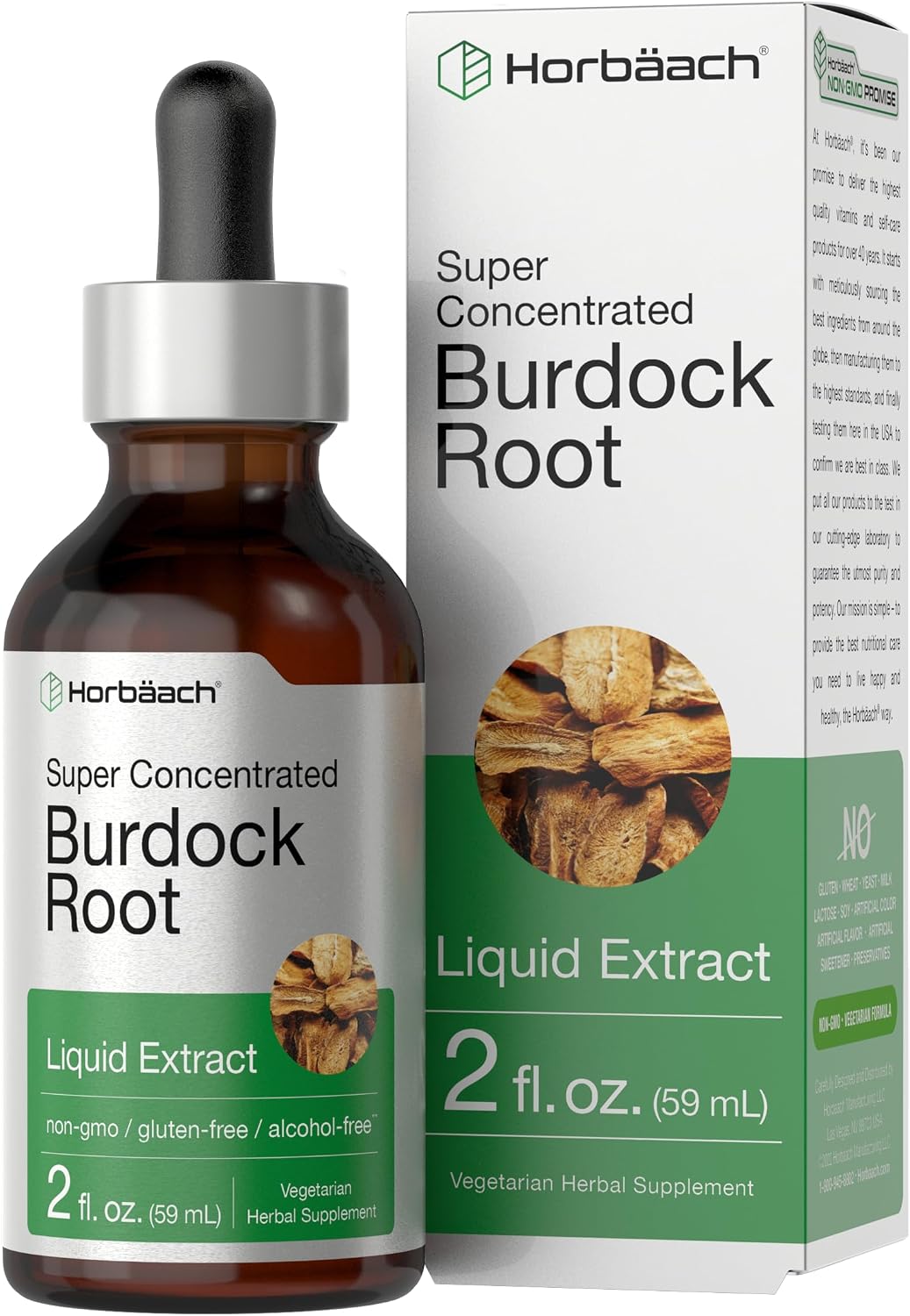 Horbäach Burdock Root Tincture | Super Concentrated Herbal Extract | 2 fl oz - görsel 1