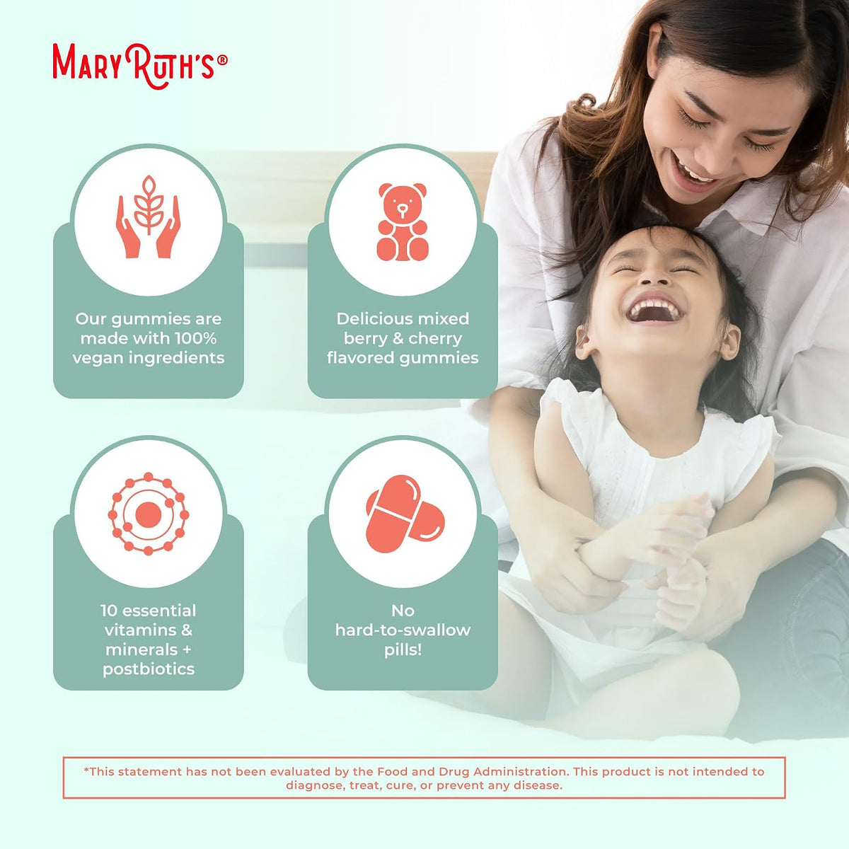 MARYRUTH'S Organics Toddler Multivitamin Gummies + Postbiotics | USDA Organic | Vitamins for Kids Ages 2+ | Immune Support | Vitamin C | Vitamin D3 | Vitamin A | Zinc | Vegan | Non-GM | 60 Servings - görsel 6