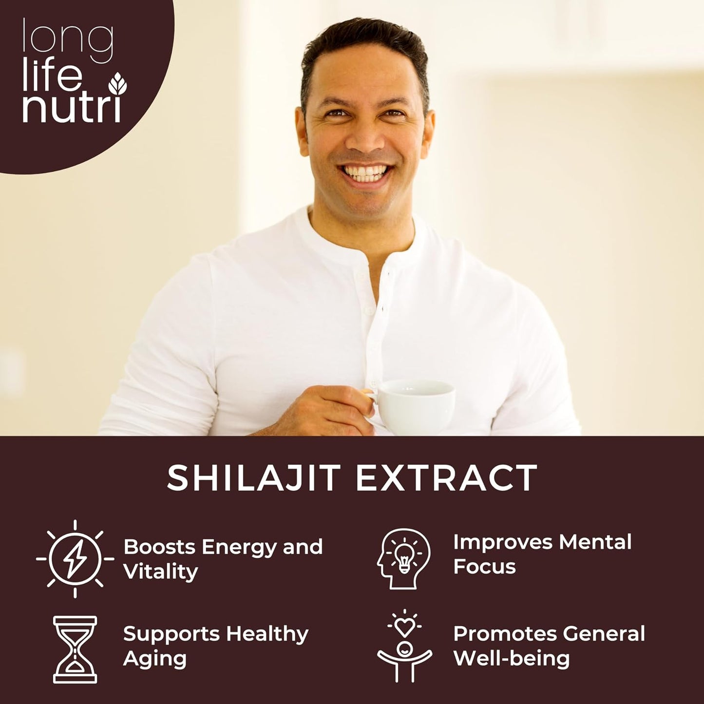 Shilajit Pure Himalayan Extract 500mg with 15% Fulvic Acid 500mg - 120 Vegetarian Capsules, 4 Month Supply, Organic Supplement for Vitality & Mental Clarity, Made in USA, Gluten-free, Non-GMO - görsel 5