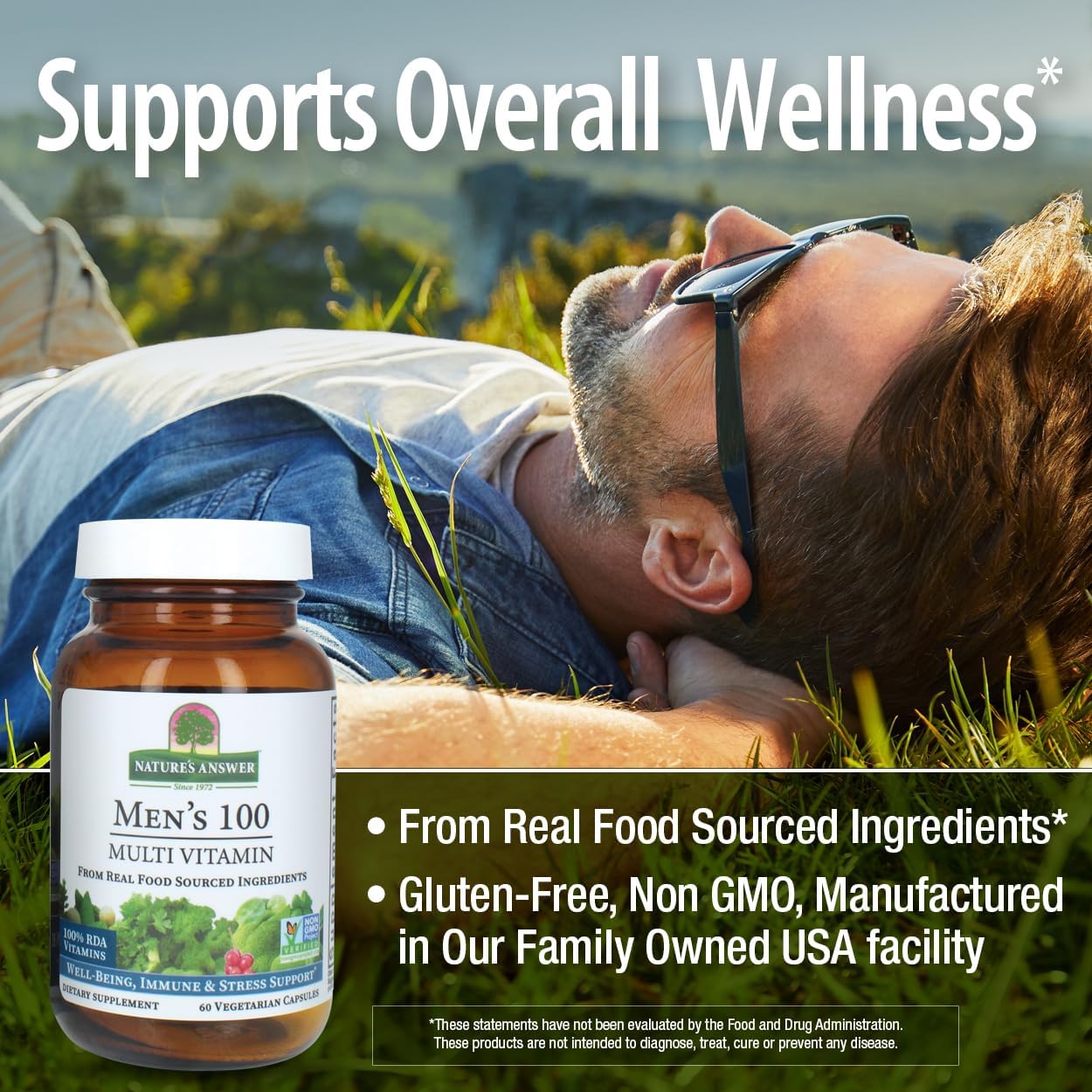 Nature's Answer Men's 100 Multivitamin, 60 Vegetarian Capsules - görsel 4