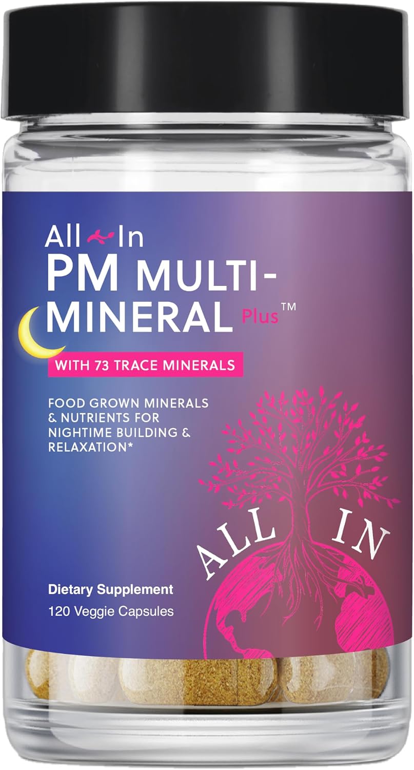 All In Nutritionals PM Multi-Mineral+ Tablet – Whole Food Mineral Supplement for Evening Rejuvenation & Sleep - görsel 1
