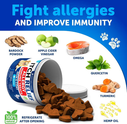 Probiotics for Dogs - Support Gut Health, Itchy Skin, Allergies, Immunity, Yeast Balance - Dog Probiotics and Digestive Enzymes with Prebiotics - 180 Probiotic Chews for Dogs