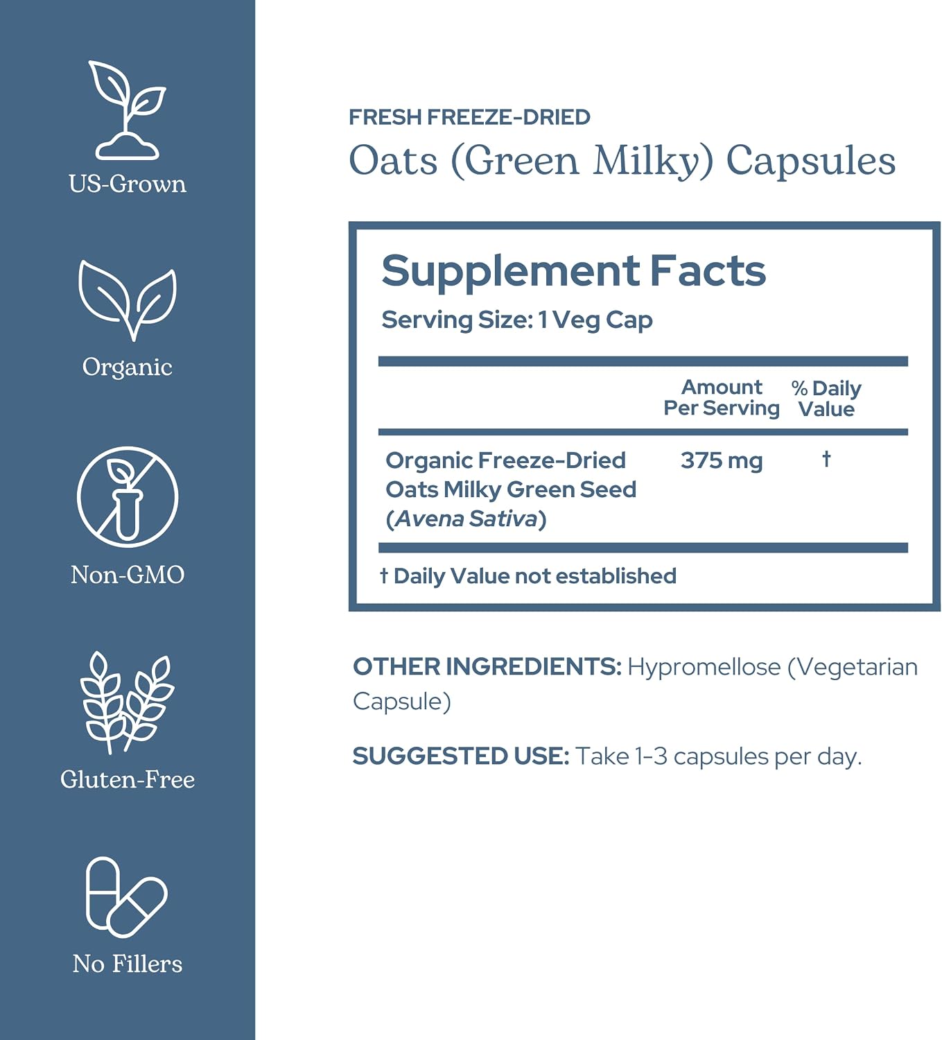 Organic Oats Capsules | Milky Green Oats Avena Sativa for Nervous System Support - görsel 2