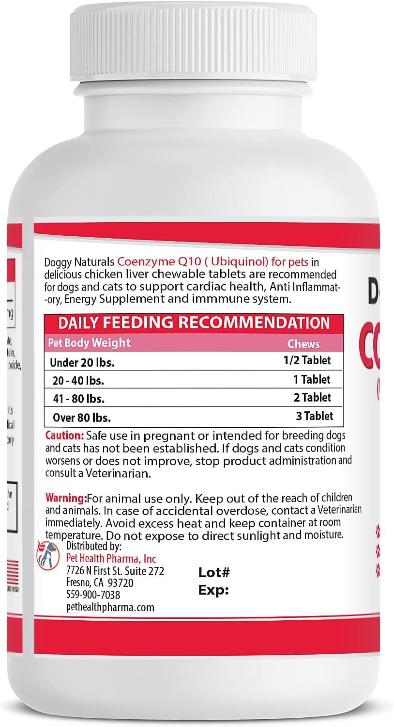 Coenzyme Q10 High Potency COQ10-40mg UBIQUINOL for Dogs (120 Tablets) - Made in USA - görsel 5