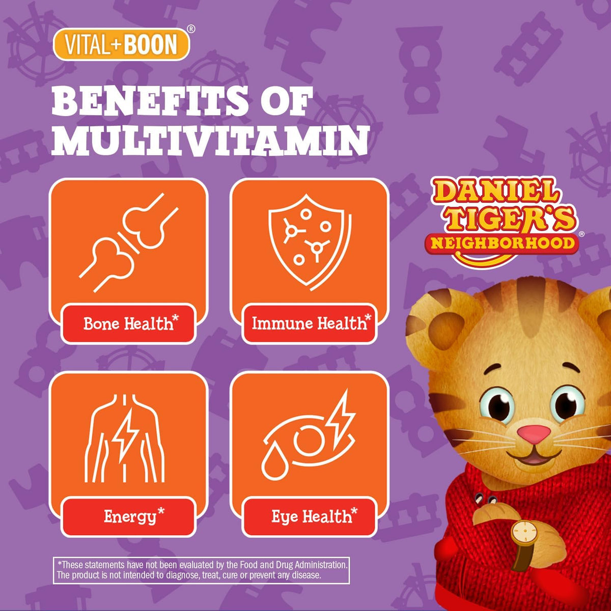 Daniel Tiger Children's Multivitamin Gummies - 12 Essential Vitamins & Minerals for Toddlers & Kids 2+ - Natural Flavours - 60 Gummies - görsel 2