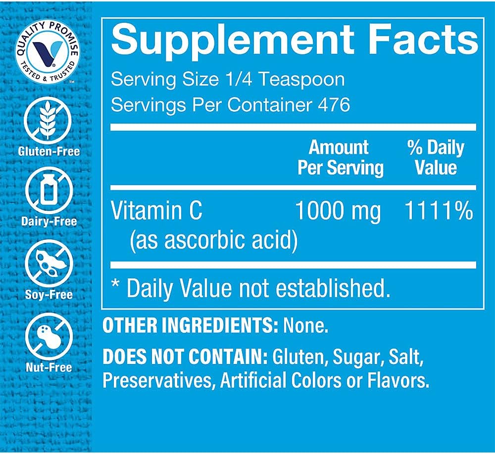 The Vitamin Shoppe Vitamin C 1,000 mg Powder – Immune Support, Antioxidant Protection & Collagen Formation - görsel 2