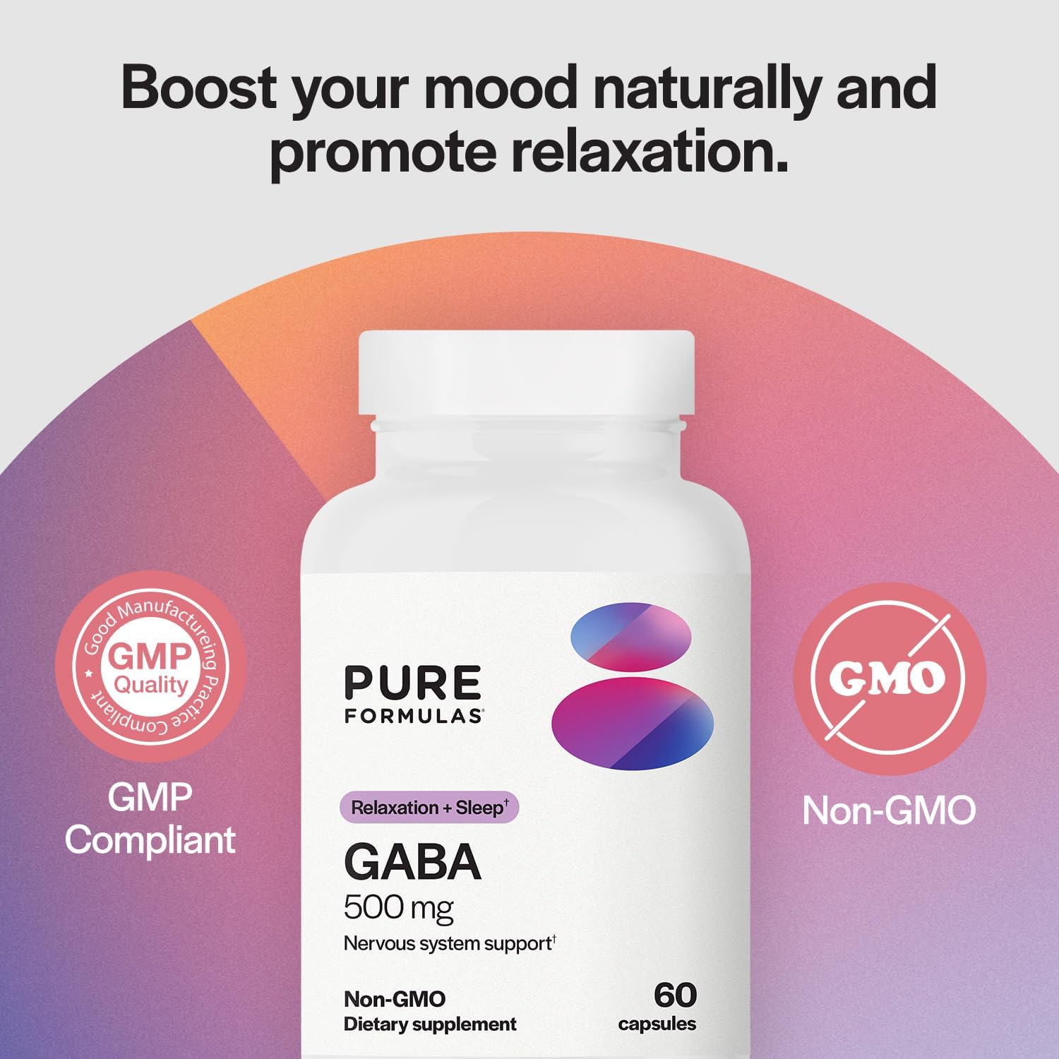 PureFormulas GABA 500 mg - 60 Capsules - görsel 3