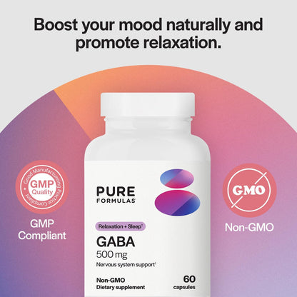 PureFormulas GABA 500 mg - 60 Capsules
