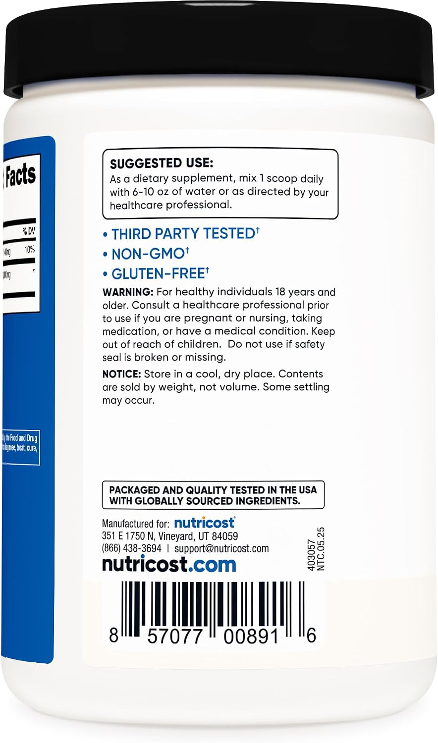 Nutricost HMB Powder (Beta-Hydroxy Beta-Methylbutyrate) 250 Grammes - Gluten-free & Non-GMO - görsel 4