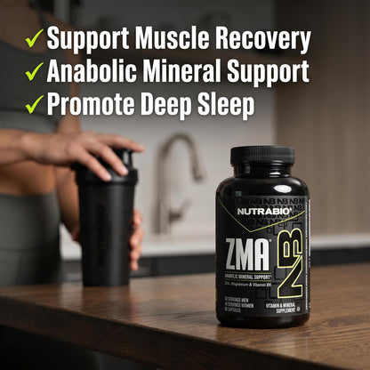 NutraBio ZMA - Zinc, Magnesium & Vitamin B6 Supplement, 90 Capsules