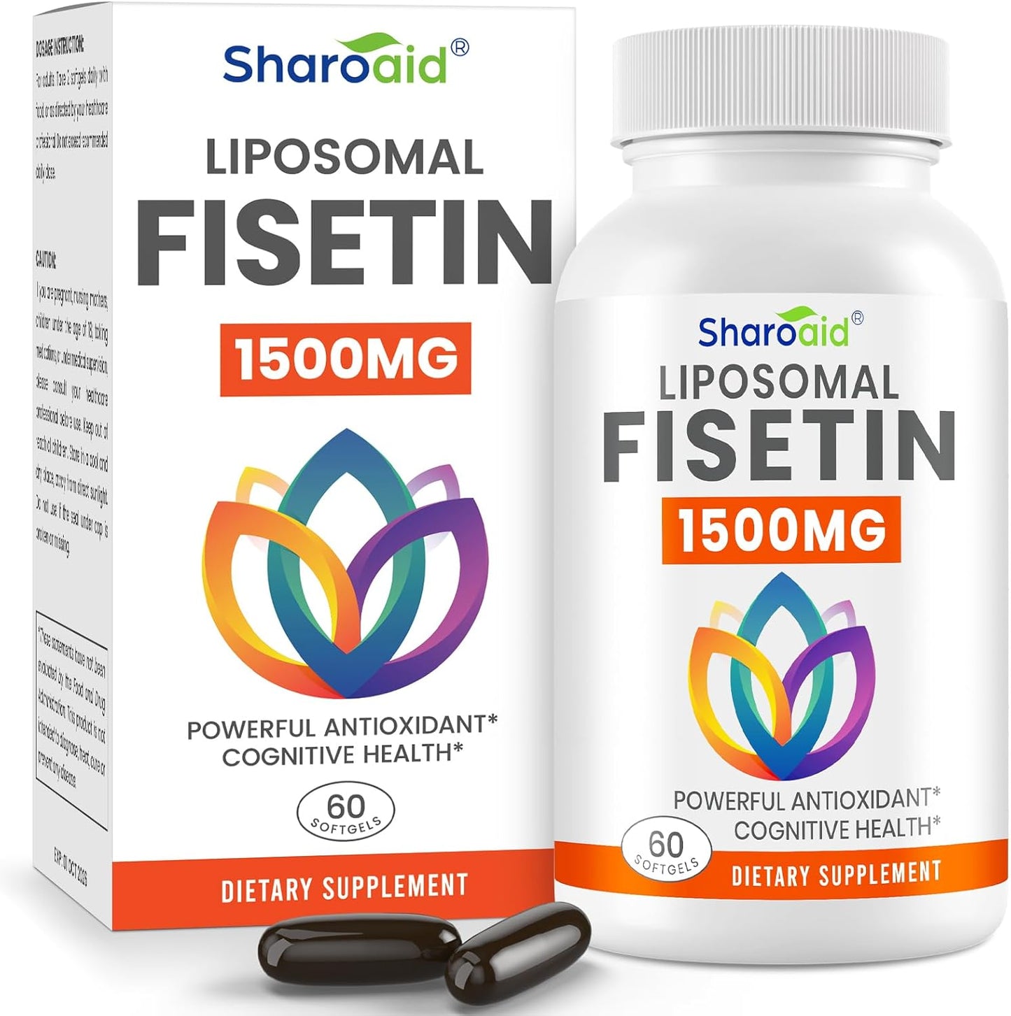 1500mg Fisetin Supplements - Powerful Absorption with Liposomal Delivery, 98% Pure Fisetin, Polyphenol Antioxidant for Healthy Ageing, Non-GM - 2 Bottles, 120 Softgels for Adults - görsel 8