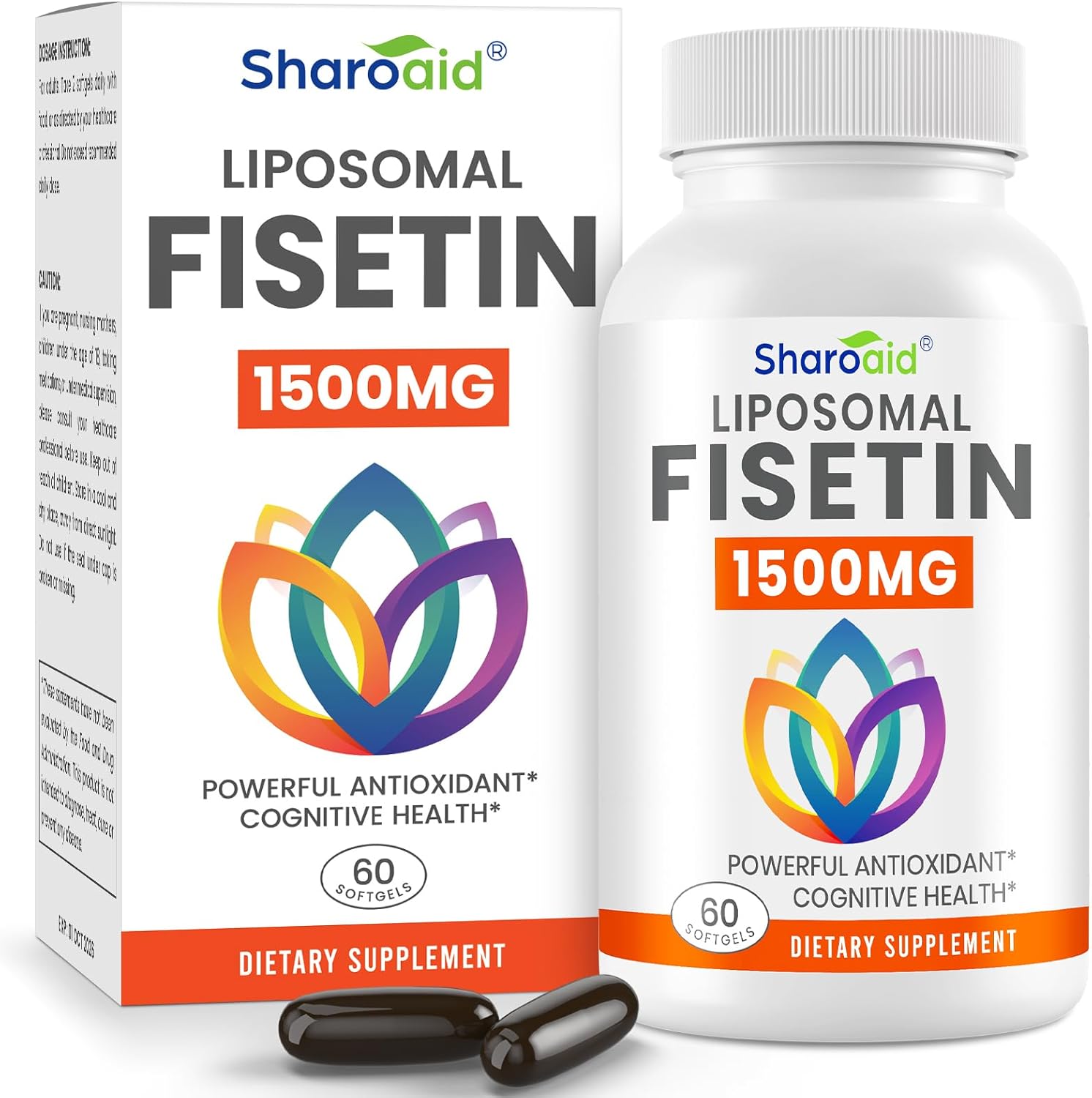 1500mg Fisetin Supplements - Powerful Absorption with Liposomal Delivery, 98% Pure Fisetin, Polyphenol Antioxidant for Healthy Ageing, Non-GM - 2 Bottles, 120 Softgels for Adults - görsel 8
