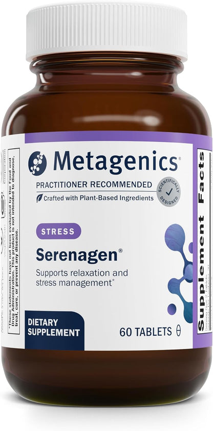 Metagenics Serenagen Food Supplement - Herbal Stress Support with Asian Ginseng & Traditional Chinese Herbs - for Calm, Focus, Energy & Sleep - Non-GMO, Gluten-Free, Vegetarian - 60 Tablets