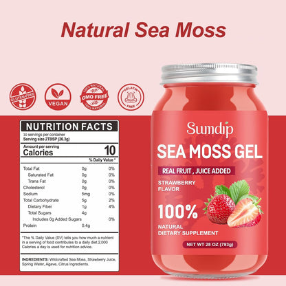 SumDIP Strawberry Sea Moss Gel, 28 oz (794 g)